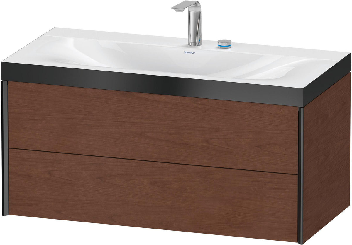 DURAVIT XViu c-bonded Waschtischunterset 1000 mm, 2 Schubkästen, Nussbaum Dunkel, Wandhängend