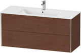 Duravit XViu Waschtischunterbau wandhängend 1210 mm, 2 Schubkästen, champagner matt/weiß matt