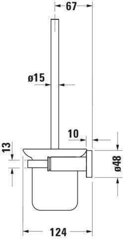 DURAVIT D-Code Bürstengarnitur wandhängend aus Messing in Chrom – 154 x 154 x 342 mm