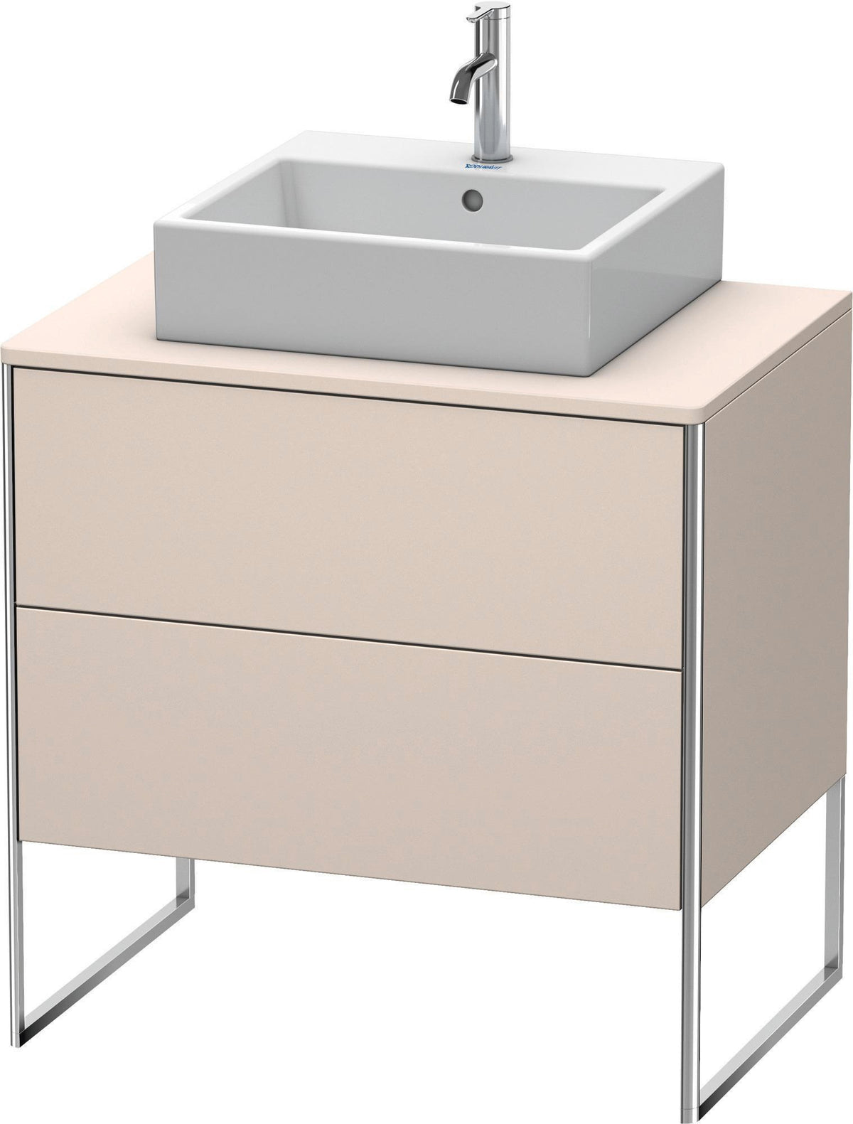 DURAVIT XSquare Konsolenwaschtischunterbau 800 mm Taupe Seidenmatt mit 2 Auszügen