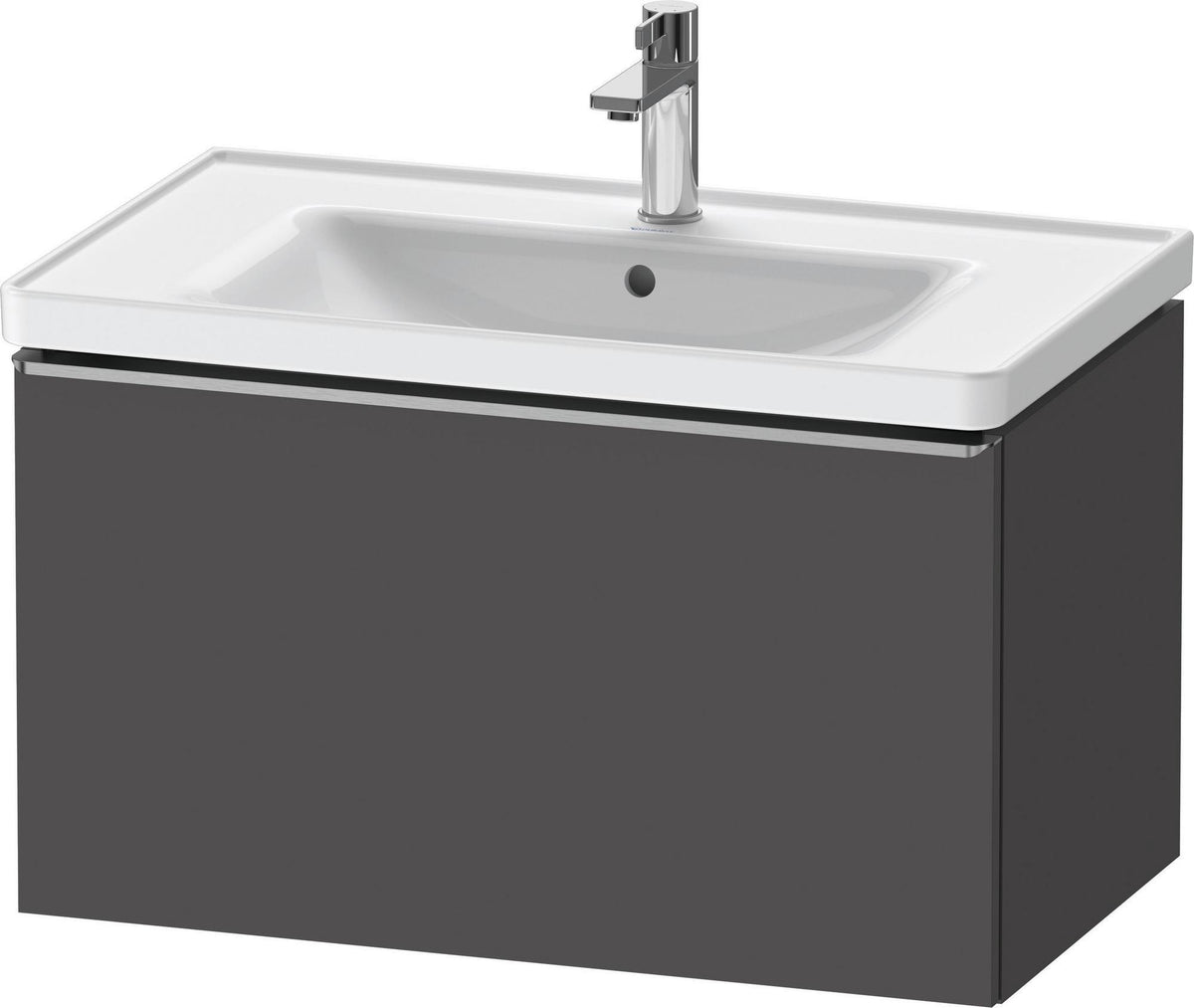 Duravit D-Neo Waschtischunterbau 784 mm Eiche Schwarz Matt mit 1 Auszug und Bronze-Griff