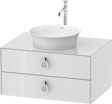 DURAVIT White Tulip Waschtischunterbau 800 mm, 2 Schubkästen, LED, Philippe Starck, weiß seidenmatt