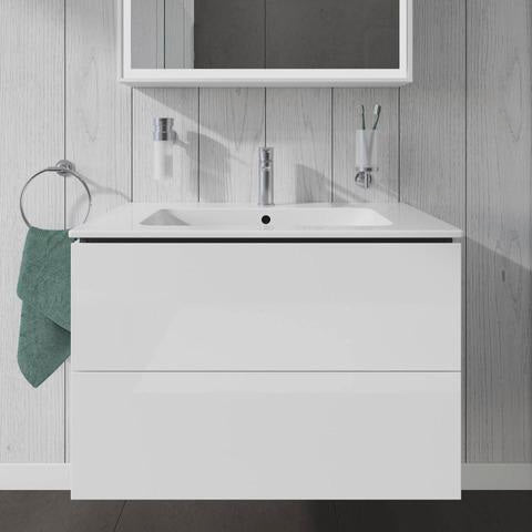Duravit L-Cube Waschtischunterbau 820 mm taupe matt mit 2 Schubkästen und Tip-On-Technik