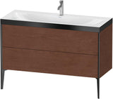 DURAVIT XViu c-bonded Waschtischunterbauset 1200 mm, 2 Auszüge, Nussbaum/Schwarz matt