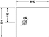 DURAVIT Sustano Duschwanne 1000x700x30 mm Mineralguss Hellgrau Matt – Rechteckig, Rutschhemmend