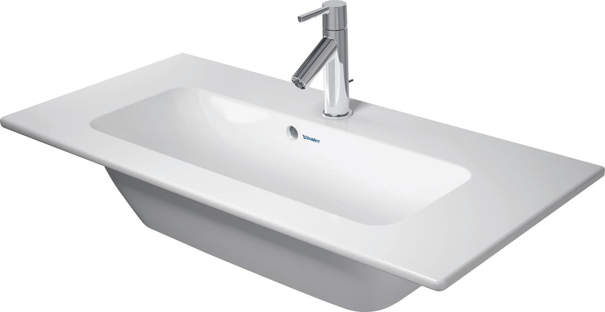 DURAVIT ME by Starck Möbelwaschtisch 830 mm Weiß Seidenmatt mit Überlauf und 1 Hahnloch
