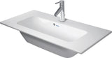DURAVIT ME by Starck Möbelwaschtisch 830 mm Weiß Seidenmatt mit Überlauf und 1 Hahnloch