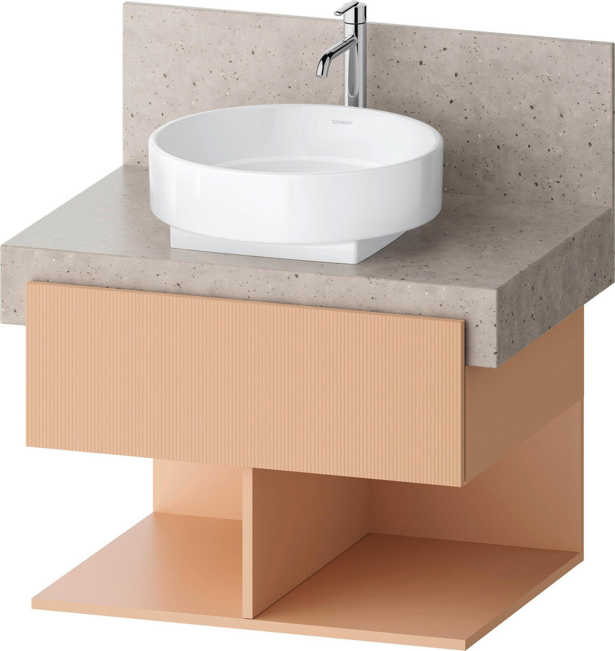 Duravit Balcoon Konsolenwaschtischunterbau 700 mm mit 2 offenen Fächern und Schubkasten in Elfenbein