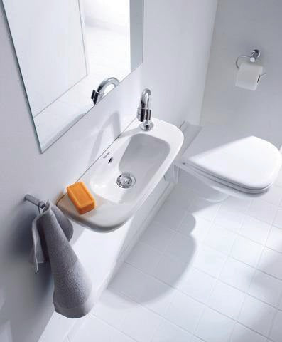 DURAVIT D-Code Handwaschbecken 500 mm mit Überlauf und Hahnlochbank rechts, weiß