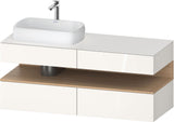 Duravit Qatego Konsolenwaschtischunterbau 1400 mm weiß hochglanz mit Eiche schwarz Nische