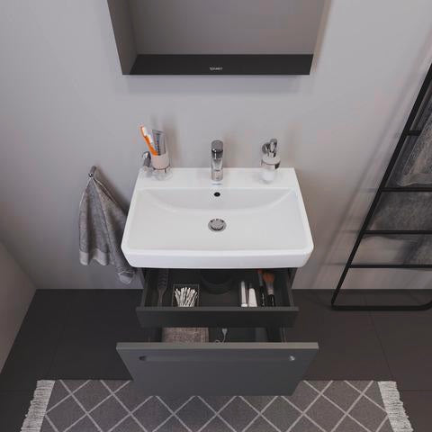 Duravit No.1 Möbelwaschtisch 550 mm weiß mit Überlauf und Hahnlochbank