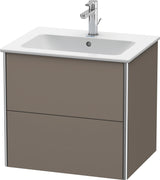 DURAVIT XSquare Waschtischunterbau 610 mm Flannel Grey Hochglanz mit 2 Schubkästen