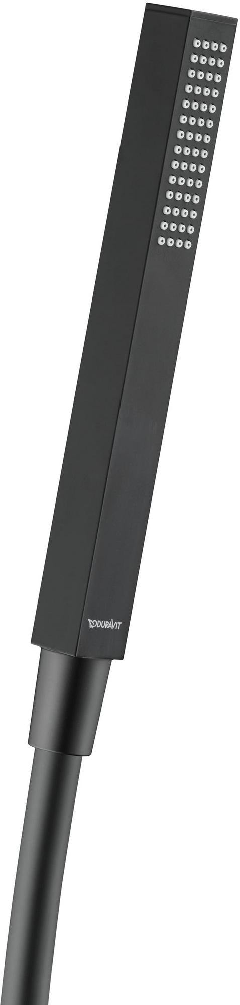 DURAVIT Stabbrause MinusFlow Eckig Rain Schwarz Matt mit Antikalksystem