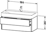 Duravit XSquare Waschtischunterbau 984 mm mit zwei Schubkästen in Steingrau matt