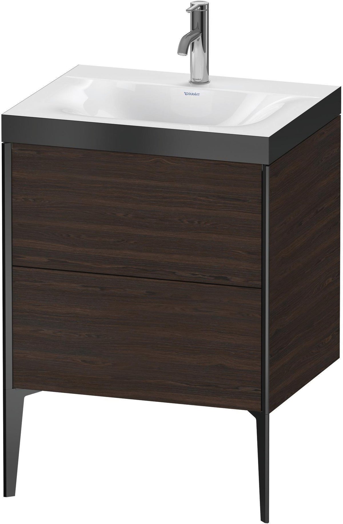 DURAVIT XViu c-bonded Waschtischunterbauset 610x600x480 mm Nussbaum Dunkel mit 2 Auszügen