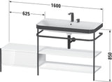 Duravit Happy D.2 Plus Waschtischunterbau 1600 mm mit Metallkonsole & Möbelwaschtisch supermatt