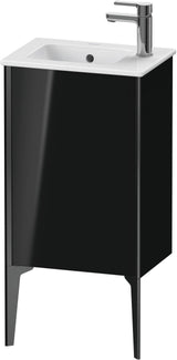 Duravit XViu Waschtischunterbau bodenstehend 410 mm schwarz matt/hochglanz – 1 Tür, Tip-On