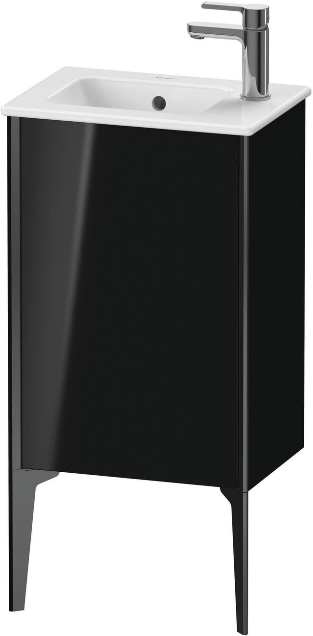 Duravit XViu Waschtischunterbau bodenstehend 410 mm schwarz matt/hochglanz – 1 Tür, Tip-On