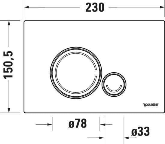 DURAVIT DuraSystem Betätigungsplatte mechanisch für WC Beta 120 Dual Flush Aufgesetzt Chrom