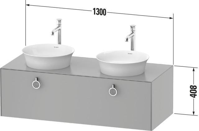 DURAVIT White Tulip Waschtischunterbau 1300 mm, 1 Auszug, wandhängend, weiß seidenmatt