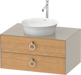 DURAVIT White Tulip Waschtischunterbau 800 mm, 2 Schubkästen, LED, Philippe Starck, weiß seidenmatt