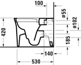 DURAVIT Stand-WC White Tulip 580 mm spülrandlos, Abgang waagerecht, weiß