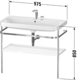 Duravit Happy D.2 c-shaped Waschtischset mit Metallkonsole, 975 mm, Taupe