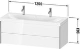 Duravit Möbelwaschtischset XVIU 1200x480mm Chaos mit Unterbau, 2 Schubkästen, Nussbaum mitte