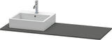 Duravit XSquare Konsole 1400x550mm betongrau matt – 1 Ausschnitt, mit Siphonaussparung