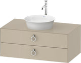 DURAVIT White Tulip Waschtischunterbau 1000 mm wandhängend mit 2 Schubkästen, Nussbaum/Taupe