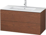 DURAVIT L-Cube Waschtischunterbau wandhängend 1020 mm Amerikanisch Nussbaum 2 Schubkästen