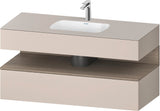 DURAVIT Qatego Einbauwaschtisch mit Konsolenwaschtischunterbau 1200 mm Eiche Terra & Weiß Hochglanz