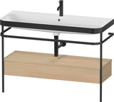 Duravit Happy D.2 c-bonded Waschtischset 1175 mm mit Metallkonsole & Schubkasten in Taupe