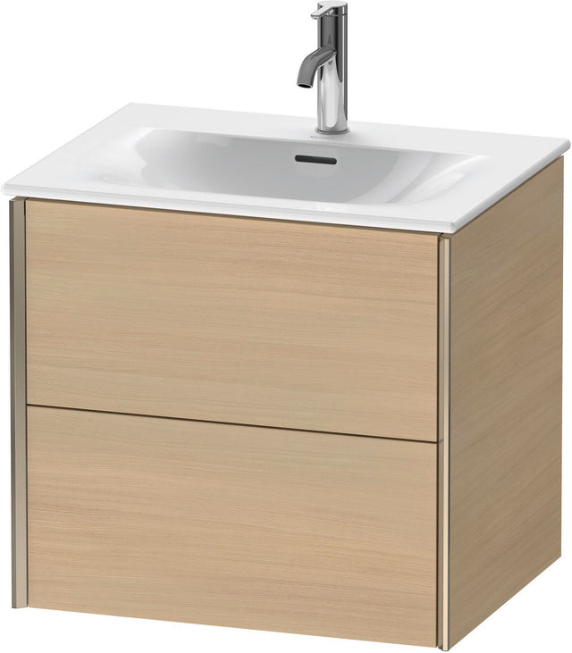 DURAVIT XViu Waschtischunterbau wandhängend 610 mm Eiche Echtholzfurnier 2 Schubladen Tip-On