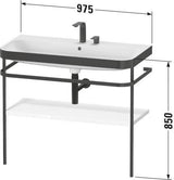 Duravit Happy D.2 c-bonded Waschtischset mit Metallkonsole, 975 mm, Mediterrane Eiche