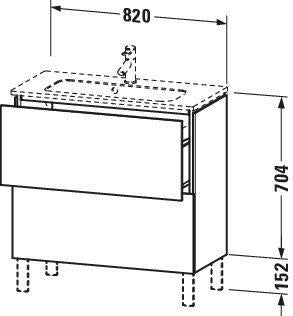 Duravit L-Cube Waschtischunterbau 820 mm, 2 Auszüge, bodenstehend, Weiß Matt