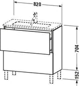 Duravit L-Cube Waschtischunterbau 820 mm, 2 Auszüge, bodenstehend, Weiß Matt