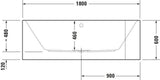 DURAVIT Whirlwanne Happy D.2Plus 1800x800mm Ecke links mit Air-System und graphit supermatt