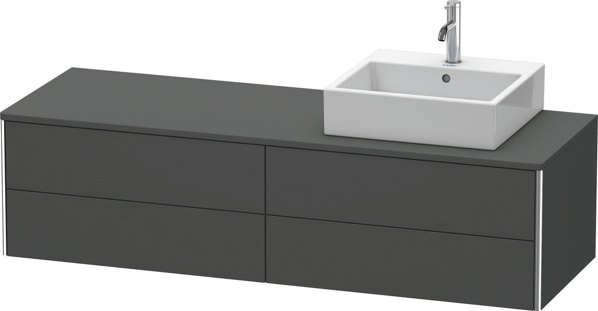 Duravit XSquare Waschtischunterbau 1600 mm betongrau matt, 4 Schubkästen, wandhängend
