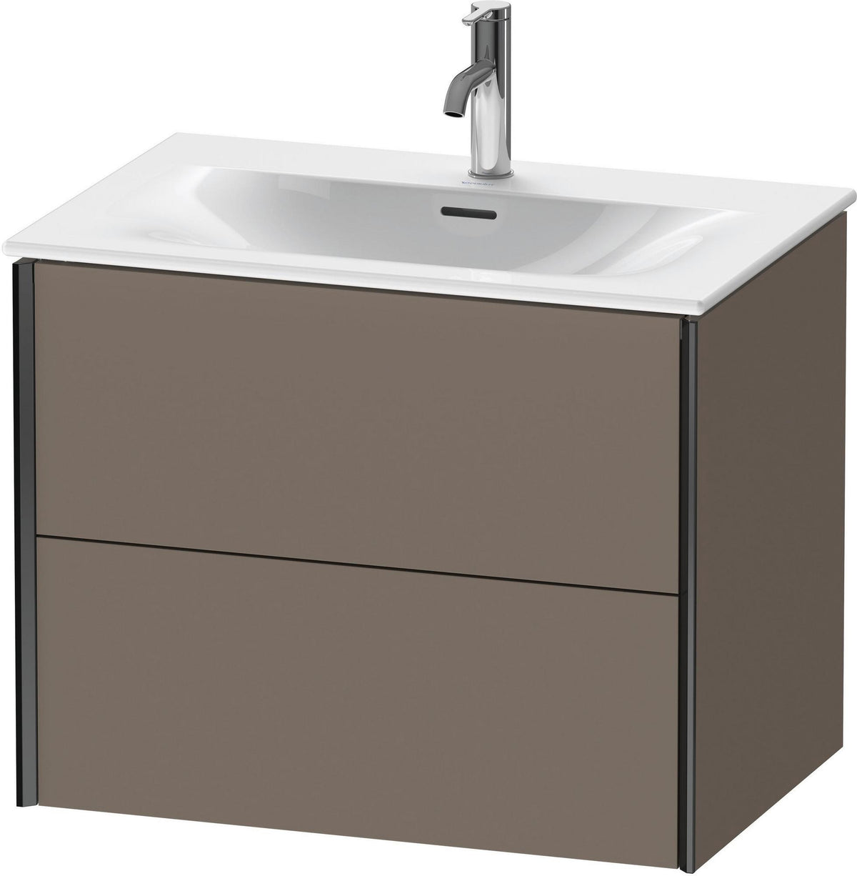 Duravit XViu Waschtischunterbau wandhängend 710 mm 2 Schubkästen flannel grey seidenmatt
