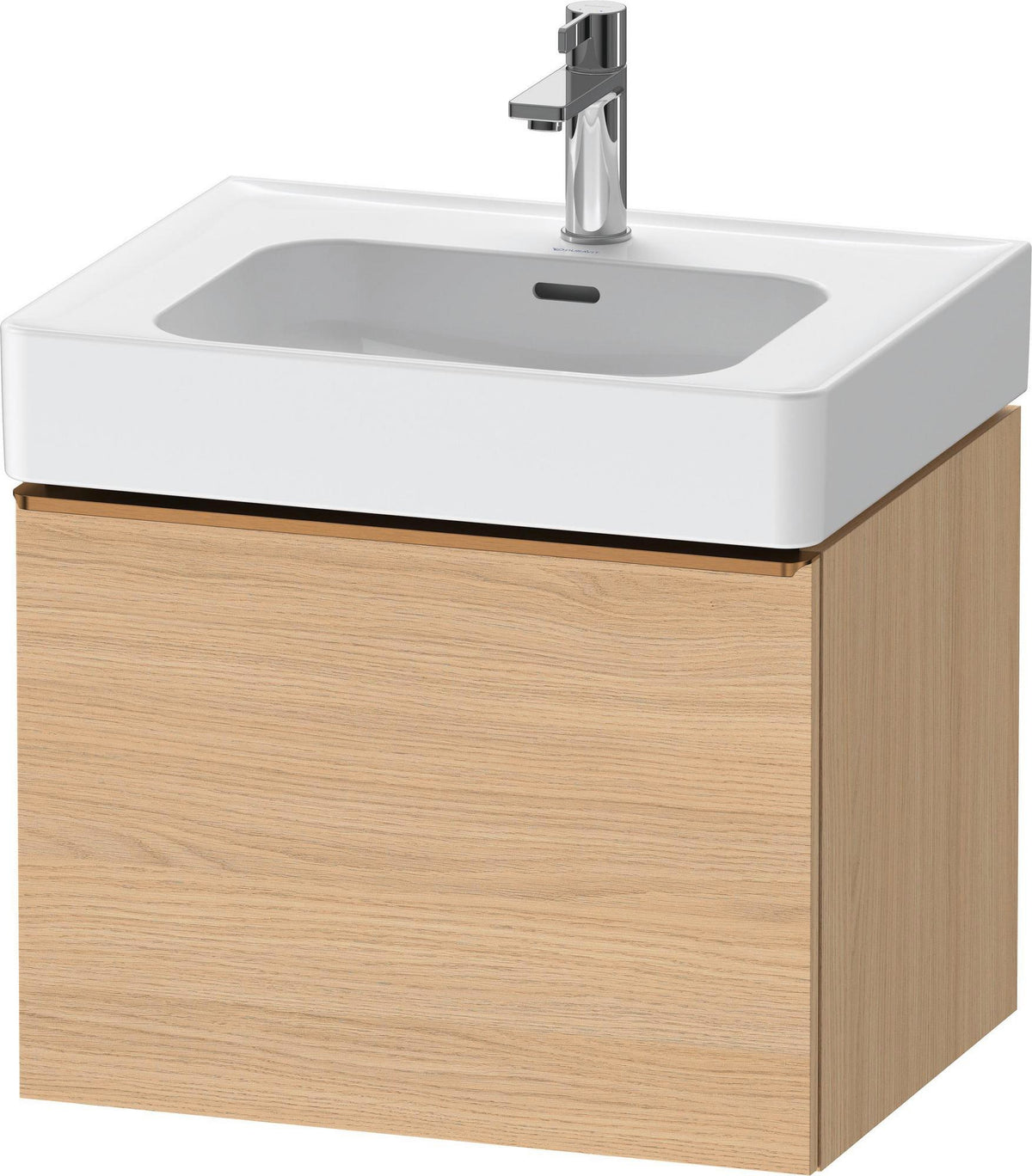 DURAVIT D-Neo Waschtischunterbau 584 mm Eiche Schwarz Matt mit Bronze Griff