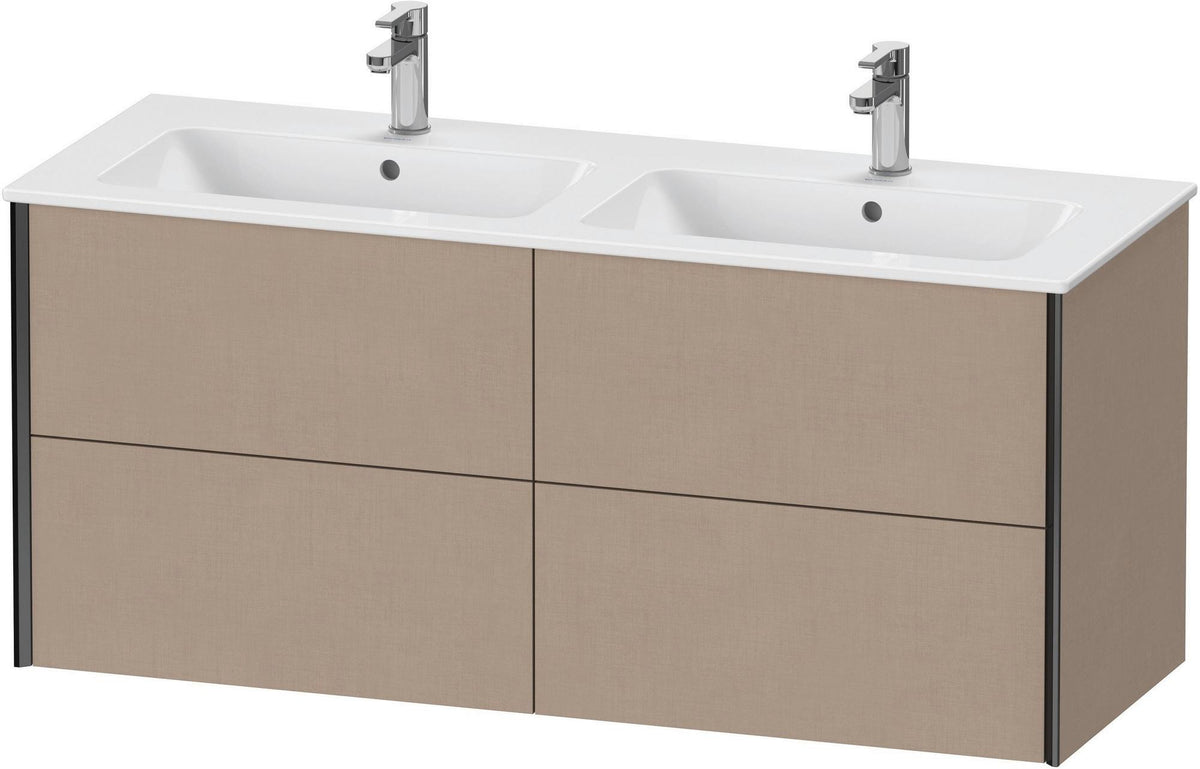 Duravit XViu Waschtischunterbau wandhängend 1280 mm, 4 Schubkästen, champagner matt/weiß matt