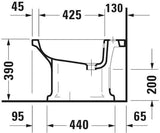 DURAVIT Stand-Bidet Serie 1930 600 mm mit Überlauf, 1 Hahnloch, weiß