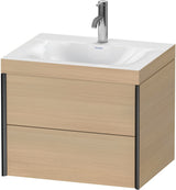 Duravit XViu c-bonded Waschtischunterbauset 600 mm, 2 Schubkästen, Eiche Dunkel Gebürstet