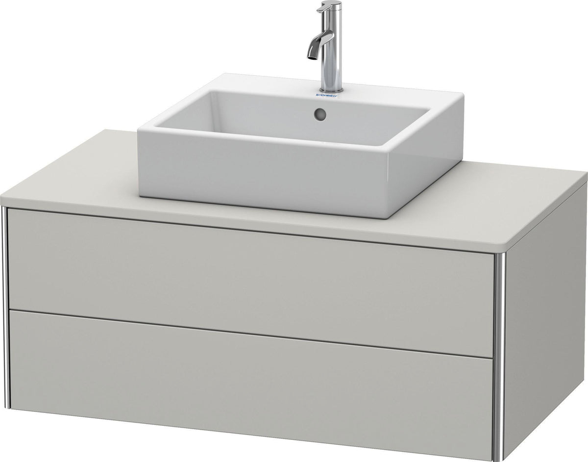 DURAVIT XSquare Waschtischunterbau 1000 mm betongrau matt mit 2 Schubkästen und Tip-On-Technik