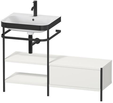 Duravit Waschtischset Happy D.2 Plus 1200x490mm Taupe Supermatt – Einrichtungssystem Nussbaum Mitte