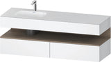 DURAVIT Qatego Einbauwaschtisch mit Konsolenwaschtischunterbau 1600 mm Eiche Terra & Weiß Matt