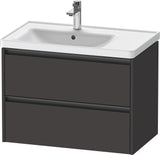 Duravit Ketho.2 Waschtischunterbau 784 mm betongrau matt mit 2 Schubkästen und Becken links