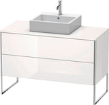 DURAVIT XSquare Waschtischunterbau 1200 mm, bodenstehend, Weiß Matt, 2 Schubkästen, Tip-On
