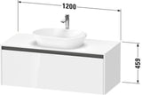 Duravit Ketho.2 Konsolen-Waschtischunterbau 1200 mm Eiche Terra – 1 Auszug, wandhängend